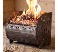 CASABEL Panier Brûleur Pellets & Granulés Épais, 20cm, Cap. 3kg, Acier Brut | Panier de Combustion à Granulés Fait Main, Acier Brut Épais, Combustion Optimisée, pour Cheminée, Insert & Poêle à Bois.