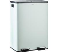 CASABEL Poubelle Cuisine 2x30L, 100% Inox Vert Menthe Anti-Traces, Double compartiment pour Tri sélectif, 2 pédales