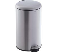 CASABEL Poubelle Cuisine 50L - 100% Acier Inoxydable, Anti-Traces de Doigts, Corbeille Ronde avec Pédale et Couvercle, Chrome