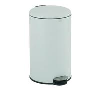 CASABEL Poubelle Cuisine Ronde 50L, Acier Inoxydable, Vert Clair | Poubelle salle de bain avec Poignée, Ouverture à pédale, Fermeture douce, Acier inox anti-traces, Anneau maintien du sac