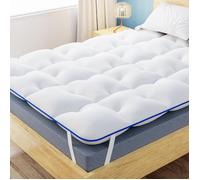 CASABEL Surmatelas Diamant 160x190cm en Microfibre, Confort Optimal, Moelleux, Anti-Acarien, Respirant-pour Grand Lit Adulte