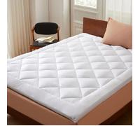 CASABEL Surmatelas Douceur 160 x 200 cm en Microfibre Respirante avec Liseré Blanc - Ultra Moelleux, Anti-Acariens - 2 Places