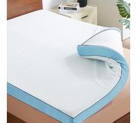 CASABEL Surmatelas Mémoire de Forme, 7 cm d'épaisseur, 140x190cm | Confort Moelleux ou Tonique, Double Face avec Housse Respirante 100% Coton Ultra Doux, Hypoallergénique, 2 personnes