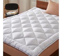 CASABEL Surmatelas Microfibre Respirante 1000g/m², 160x200cm, Liseré Bleu | Garnissage extra épais et homogène, Piquage losange, Confort & Maintien optimal, Hypoallergénique, Lavable en machine, Double