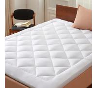 CASABEL Surmatelas Microfibre Respirante 800g/m², 140x200cm, Liseré Blanc | Garnissage généreux et homogène, Piquage losange, Confort & Maintien optimal, Hypoallergénique, Lavable en machine, Double
