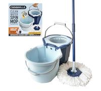 Casabella Clean Water Balai serpillère en Microfibre avec système à 2 seaux, Bleu/Blanc