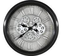 Casablanca by Gilde Horloge murale Factona argent antique, noir H. 53 cm,50339