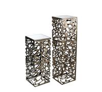 Casablanca Ellis Colonne décorative en Verre et métal Bronze Finition Antique Mat satiné Hauteur 70 cm Largeur 27 cm