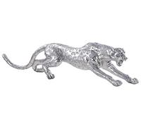 Casablanca Figure d'animal Guépard - Argent Antique - résine synthétique - H31/B 48 cm L.145 cm