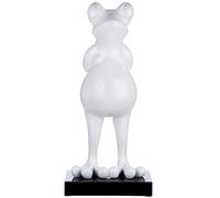 Casablanca Figure de décoration de Haute qualité Sculpture Grenouille XL - Desig Frog Metallic Blanc - Décoration Moderne - Hauteur 68 cm