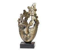 Casablanca Figurine décorative Sculpture Femmes Visage Masque - Figurine décorative Masque Facial en résine Couleur : Bronze - Décoration Cadeau Anniversaire Hauteur 31,5 cm