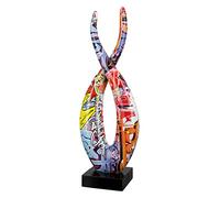 Casablanca Figurine décorative Sculpture Flamme XL - Décoration d'art Moderne en résine - Design Street Art - Multicolore Hauteur 36 cm
