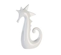 Casablanca Figurine Hippocampe - Céramique - émaillé Brillant - Blanc - Hauteur 38 cm - Déco - Sculpture - Accessoire Maison - Idée Cadeau - Objet de collectionMobiles décoratifs