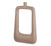 Casablanca Grand Vase Trou Vase carré décoratif en Aluminium - Décoration Salon Automne - Décoration d'anniversaire - Couleur : Beige Marron - Hauteur 41 cm