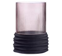 Casablanca Groove Vase décoratif en Verre avec Verre rainuré Marron Hauteur 26 cm