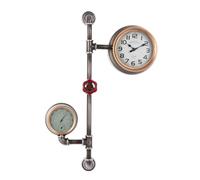 Casablanca Horloge Murale Abola en métal - Finition Antique - Argenté - Hauteur 60 cm x Largeur 42 cm - Piles Non incluses