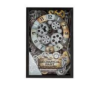 Casablanca Horloge Murale Moderne avec Roues dentées en métal et Verre 27,5 x 40,5 cm