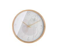 Casablanca Horloge Murale Ronde XL - Grande Horloge à Suspendre - Matériau MDF avec Motif - Couleur : Blanc/Marron - pour 1 Pile AA 1,5 V (Non Incluse) - Ø 41,5 cm
