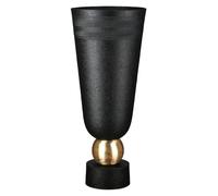 Casablanca Nama Vase Conique en Aluminium Noir craquelé Hauteur 40 cm Diamètre 17 cm