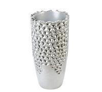 Casablanca Pot Carve Argent H.90 cm Poly/Fibre de Verre, Pot?: H.23 cm/D.29 cm