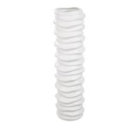 Casablanca Rillo Vase cylindrique en céramique Blanc Mat Hauteur 58 cm Accessoire de décoration d'intérieur