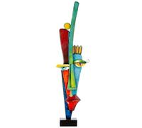 Casablanca Sculpture Alta fronte - Métal - Multicolore - Hauteur 101 cm - Motif Visage - Art - Décoration - Accessoire de Maison - Salon