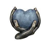 Casablanca Sculpture Coeur dans Les Mains - résine synthétique - Gris Bronze - H 15cm