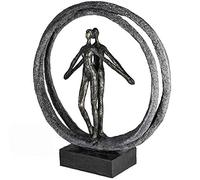 Casablanca - Sculpture - Figurine décorative - Couple dans Un Anneau - Poly - Couleur : Bronze - Hauteur : 40 cm