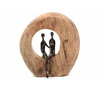 Casablanca - Sculpture - Figurine décorative - Paire - Bois de Mangue/Aluminium - Hauteur 24 cm