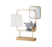 Casablanca Sculpture Moderne en métal avec élément Miroir - Couleurs : Or, Gris, Blanc - 60 x 57 cm