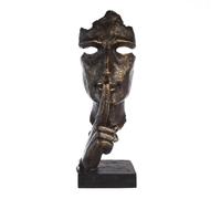 Casablanca Sculpture Silence - Résine - Bronze Antique - Hauteur 100 cm - Décoration de Visage - Art - Accessoire d'intérieur - Cadeau