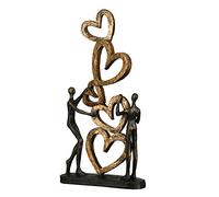 Casablanca Statue Cœur Contre Cœur, Résine Bronze 41 cm | Un tendre symbole d'amour à partager. Elle trouve facilement sa place au salon en chambre ou au bureau.