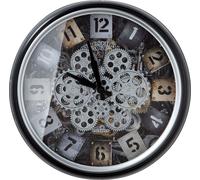 Casablanca Wanduhr, rund, "Steam", Zahnrädermotiv, Glas, Metall, schwarz, , L. 9 cm, D. 51 cm 50360