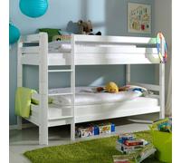 CasaDolce Lit superposé JANINA, blanc, 208x98x140 cm, bois de hêtre massif, couchage 90x200 cm, lits utilisables séparément
