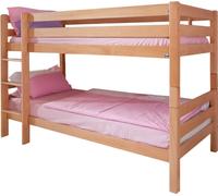 CasaDolce Lit superposé JANINA, naturel, 208x98x140 cm, bois de hêtre massif, couchage 90x200 cm, lits utilisables séparément