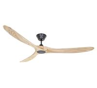 Casafan 318018 Eco Genuino Ventilateur de plafond en bois massif Ø180 cm Naturel/noir mat laqué