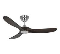 CasaFan Ventilateur plafond Eco Genuino 122 – basse consommation, télécommande – Chrome brossé/Noyer