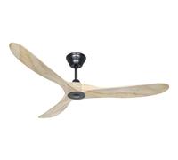 CASAFAN Ventilateur de Plafond 315218 Eco genuino 152 Bois Massif Naturel/Noir Mat laqué