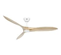 CasaFan Ventilateur de plafond Eco Airscrew 315251 152 cm Moteur blanc CC basse consommation 6 vitesses/pales en bois