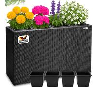 CASAIA Bac à Fleurs en Polyrotin Noir