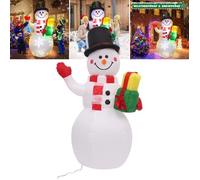 CASAJOY 150cm de Haut Bonhomme Neige Noël Gonflable, Géante Décoration avec lumières LED, Décorations d'hiver Extérieur Intérieur