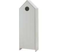 CASAMI Armoire 1 porte blanche, profil rainuré vertical, finition MDF laqué