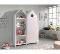 CASAMI Set 2 pcs. composé de : Armoire à étagères, armoire à 1 porte avec façade en rose