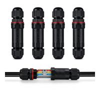 CasaMoments Lot de 4 Connecteurs de Câble Étanches IP68 M25, Borne 3 Pôles | Raccords pour Câbles Ø8-16 mm，Boîte de Jonction Robuste pour Jardin, Extérieur et Zones Humides