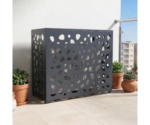 Casanoov Cache Climatiseur Exterieur Amaro Sunny Taille M - 107 x 83 x 52 cm - Caisson acier galets - Protection Solide pour PAC Clim ou pompe à chaleur - Monobloc Design unité extérieure