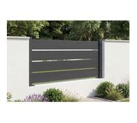 Casanoov clôture acier noir semi-ajourée vettoro 2m x h.80 cm