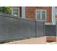 CASANOOV - Kit de lamelles occultantes PVC rigide CINTO L.4m x H.100cm - Gris anthracite RAL7016 - 76 clips inclus - Brise-vue robuste pour clôture rigide - Installation facile et protection anti-UV