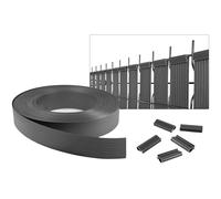 CASANOOV Kit Lamelles Occultantes PVC Souple BALDO Bande Brise Vue pour Grillage Rigide et Clôture - 100 m x 4,6 cm - 200 Clips Inclus Cache Clôture Jardin - Montage Horizontal, Vertical Facile