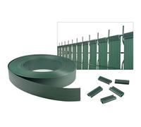 CASANOOV Kit Lamelles Occultantes PVC Souple BALDO - Bande Brise Vue pour Grillage Rigide et Clôture - 60 m x 4,6 cm Gris - 400 Clips Inclus Cache Clôture Jardin - Montage Horizontal, Vertical Facile
