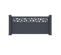 Casanoov Lot de 2 clôtures aluminium 1,9m SUNNY H.90cm gris